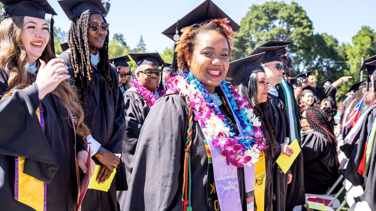 Students at graduation